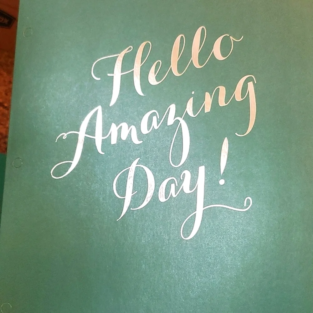 28 HELLO AMAZING DAY BACK TO SCHOOL FOLDERS GREEN SILVER GOLD NEW